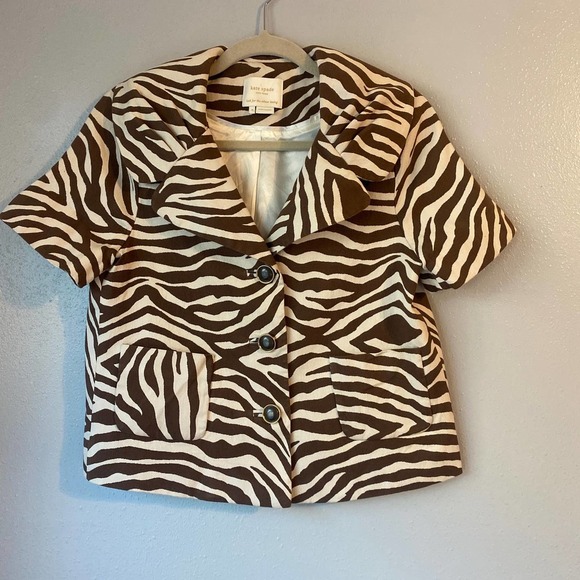 kate spade Jackets & Blazers - Kate Spade Safari Zebra Print Size 8